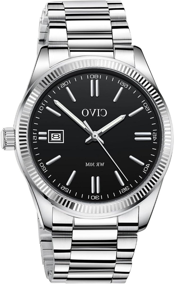 Heren Horloge - Analoge Klok - Dagelijks Gebruik - Roestvrij Staal - 39 mm Wijzerplaat - Zwart