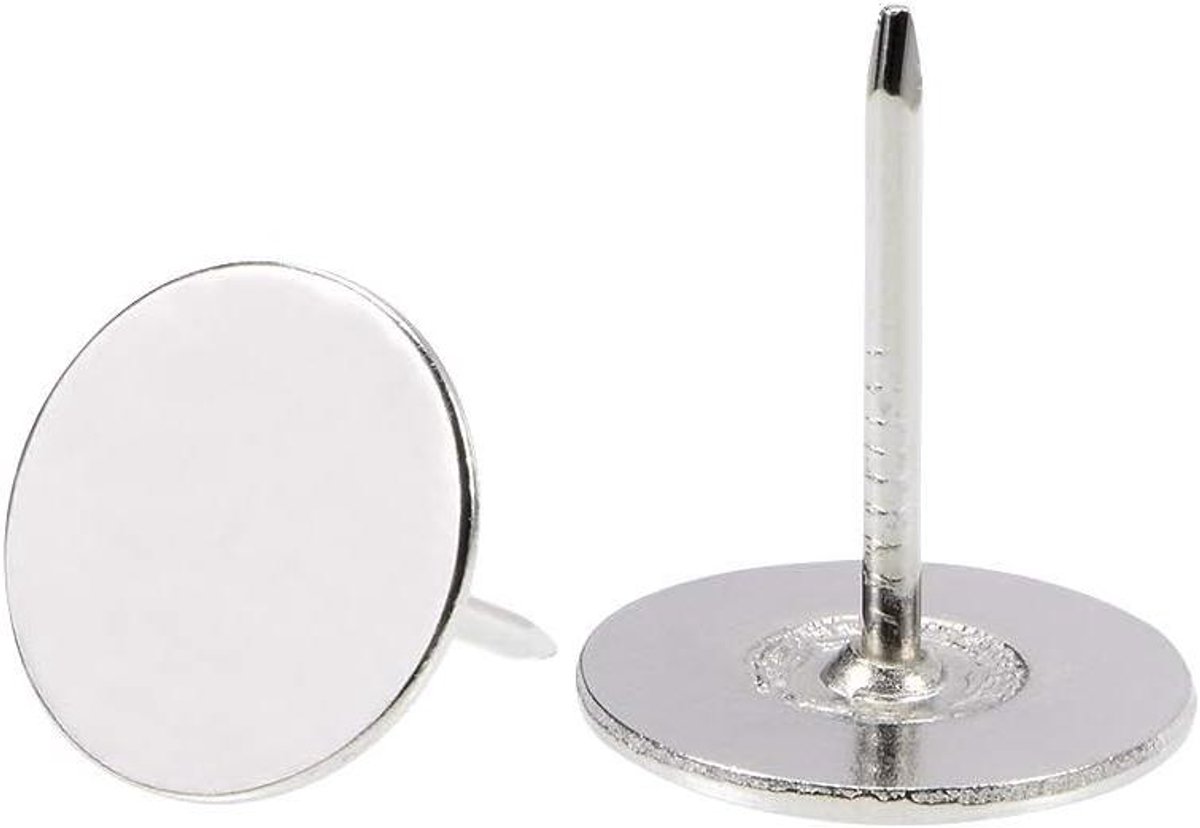 Meubelspijkers - Decoratieve Nagels - Meubels Afwerken - Platte Kop - 19 x 23 mm - Zilver