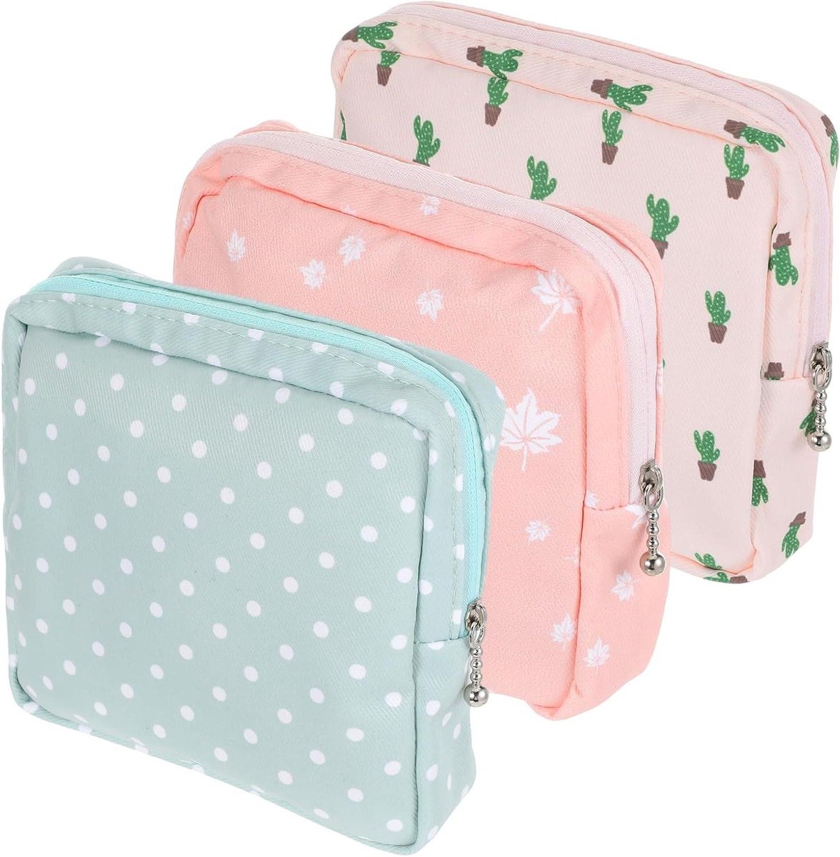 Maandverband Tasjes - Hygiëne Zakjes - Persoonlijke Hygiëne - Zacht Polyester Materiaal - 15 x 15 x 3 cm