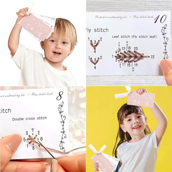 Mini Naaiboek - Borduurset Gids - Creatief Handwerken - Draagbaar Borduurwerk - 15 x 8 cm - Niet gespecificeerd — afbeelding 3