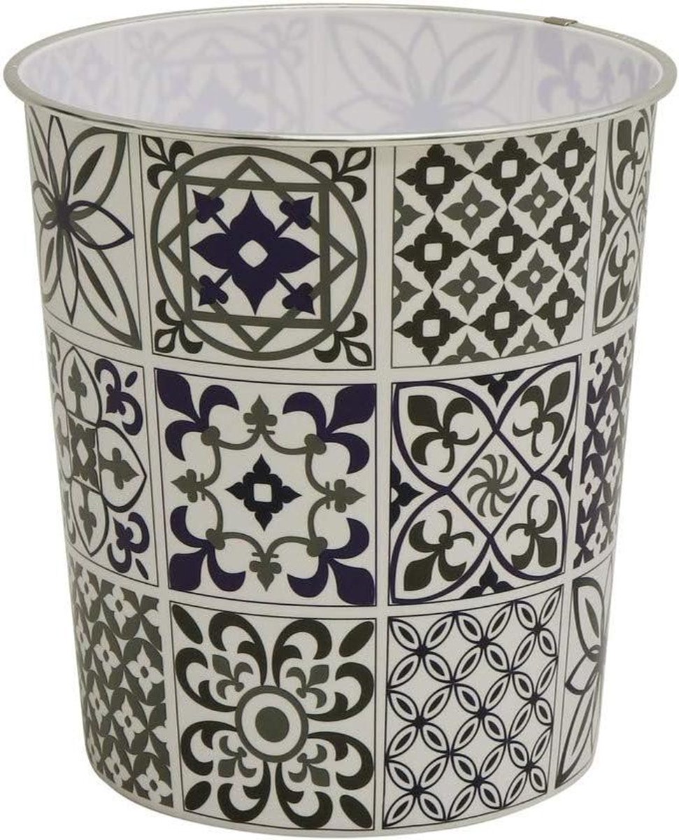 Mozaïek Afvalbak - Prullenbak Klein - Kantoor Organisatie - Stijlvol Praktisch Ontwerp - 27 x 25 cm - Navy
