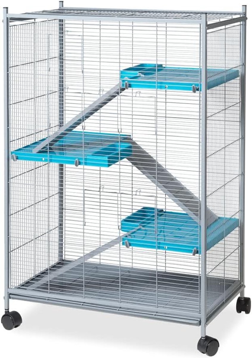 Knaagdierkooi - Dierenkooi Knaagdieren - Huisdieren Verblijf - Loodvrije Verf - 70 x 41 x 106 cm - Grijs
