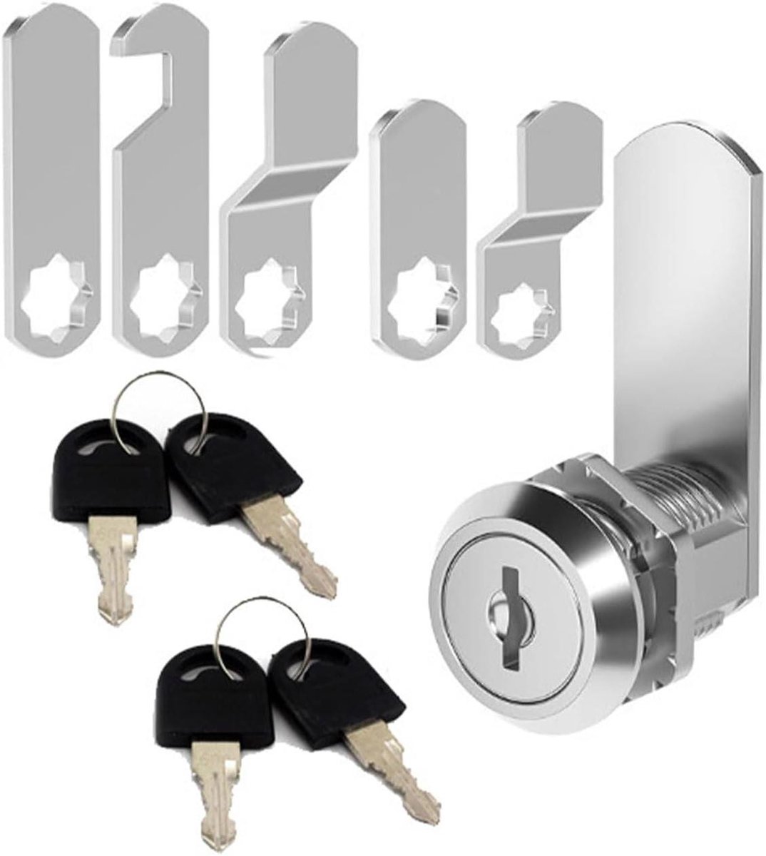 Brievenbusslot - Kastslot Kluisdeurslot - Post Beveiligen - Zinklegering Constructie - 5 Slotplaten 4 Sleutels - Zilver