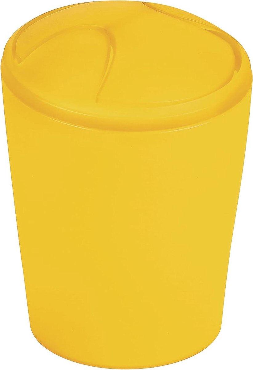 Kantelbak - Prullenbak Badkamer - Netheid Bewaren - Gladde Oppervlakken - 5 liter - Geel
