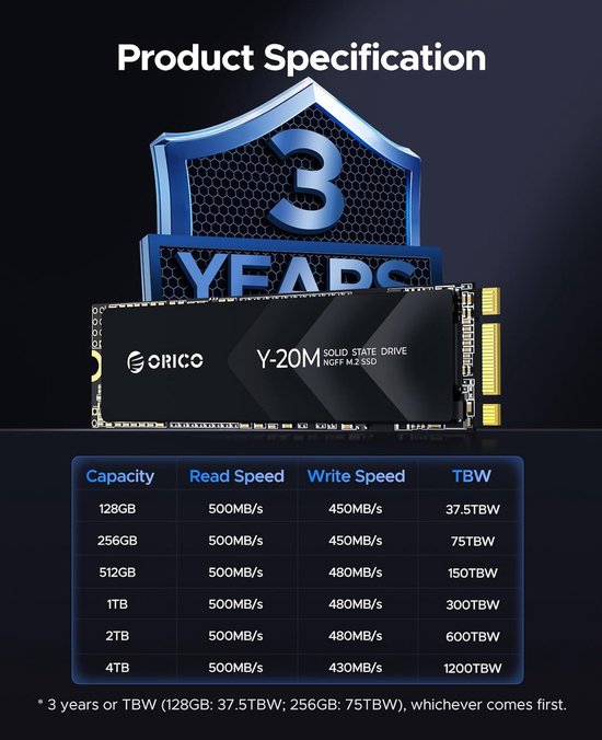 Interne M.2 2280 SATA SSD 1TB voor Laptop en Desktop - Hoge Snelheid en Laag Stroomverbruik van Merkloos — afbeelding 4