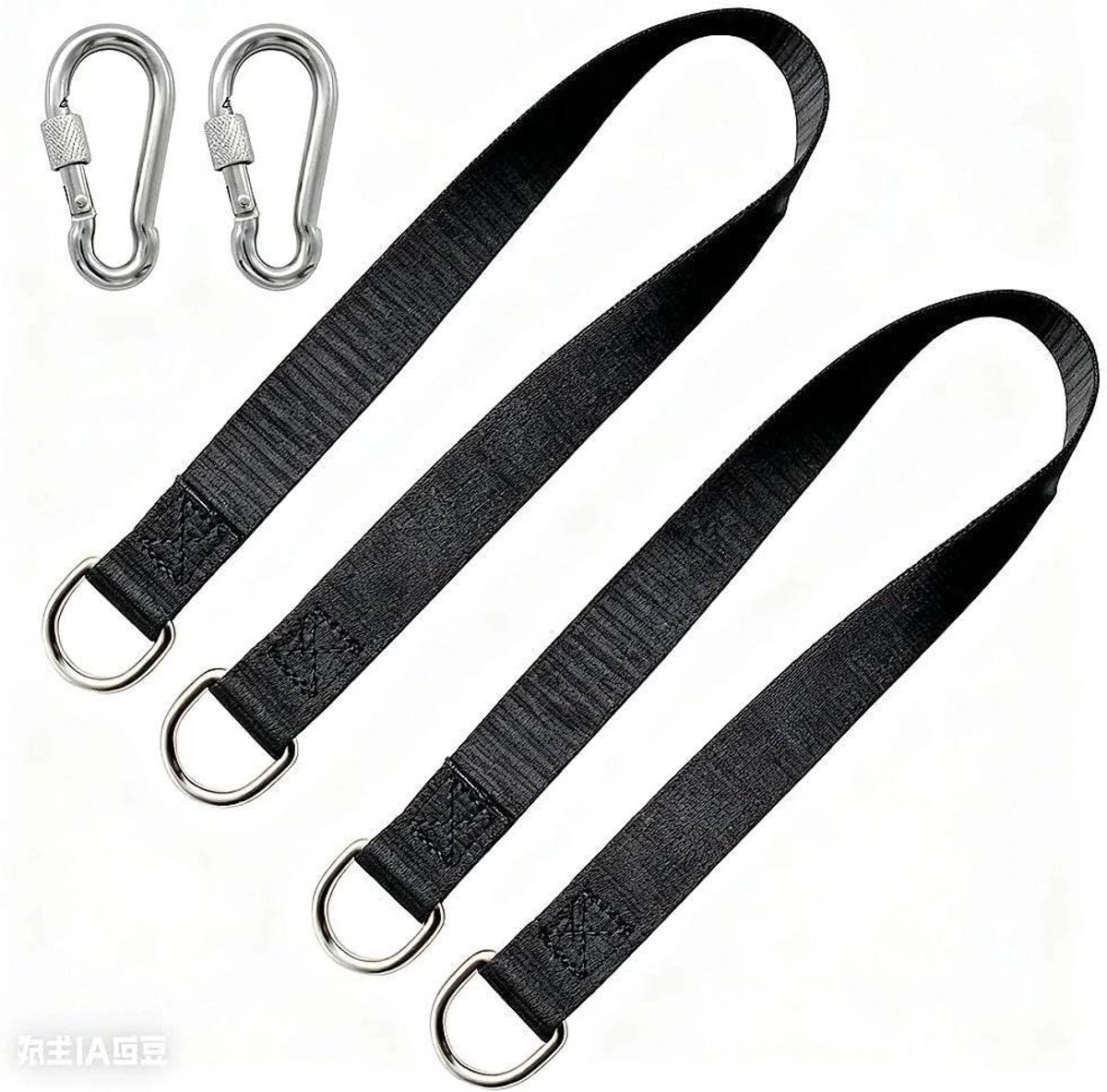 Schommelbevestiging Set - Hangmat Ophanging - Tuin Ontspanning - Verdikt Nylon Materiaal - 55 cm - Zwart