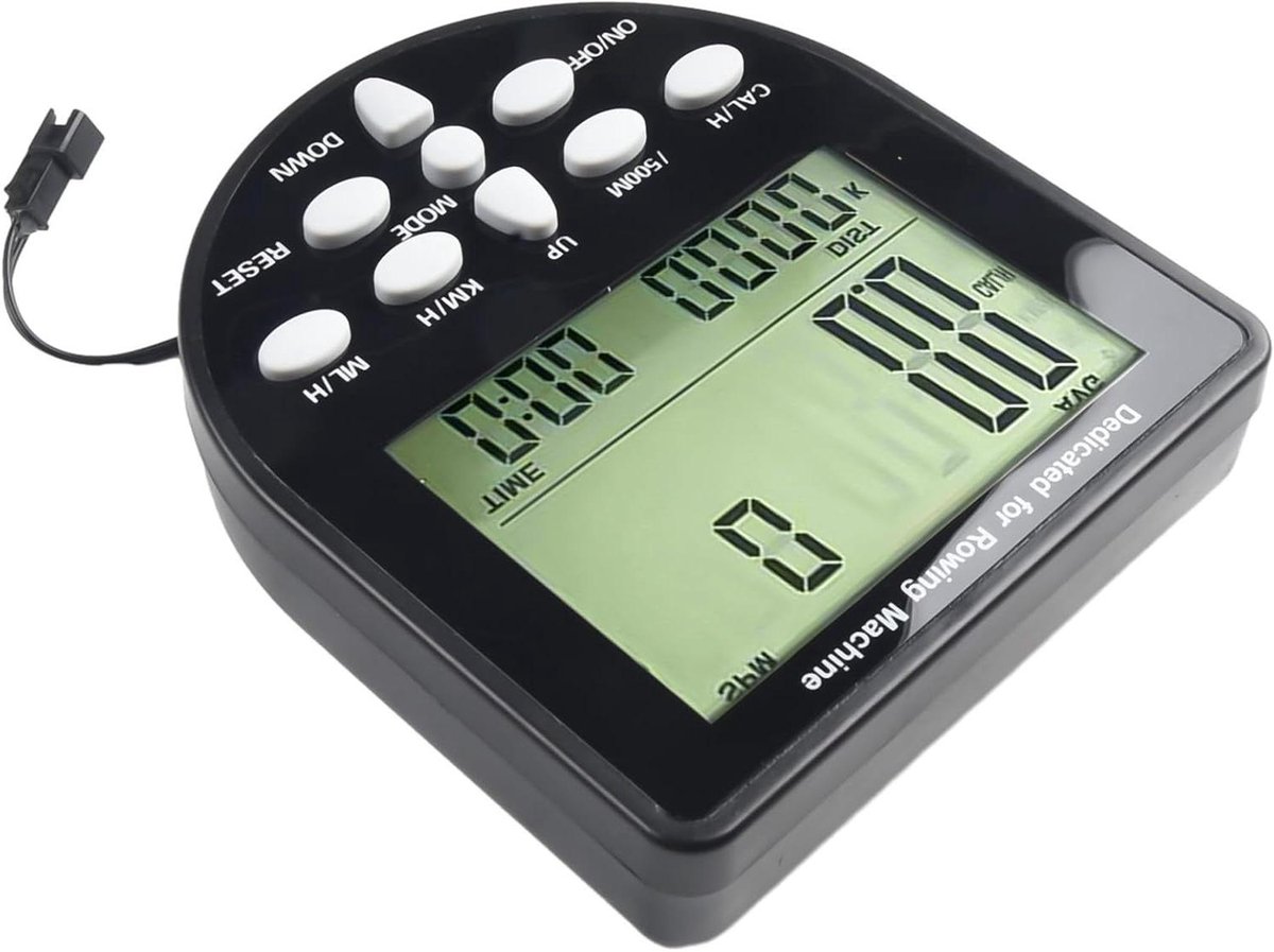 Roeitrainer Teller - Roeiboot Computer - Workout Meten - FTMS Protocol Ondersteuning - 130 x 116 x 33 mm - Zwart