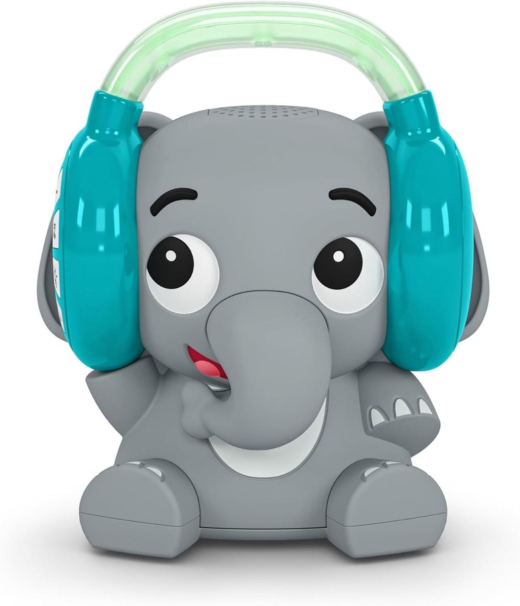 Muziekdoos Olifant - Nachtlampje Baby - Baby Kalmeren - Bluetooth Muziekstreaming - 6 maanden+ - Grijs