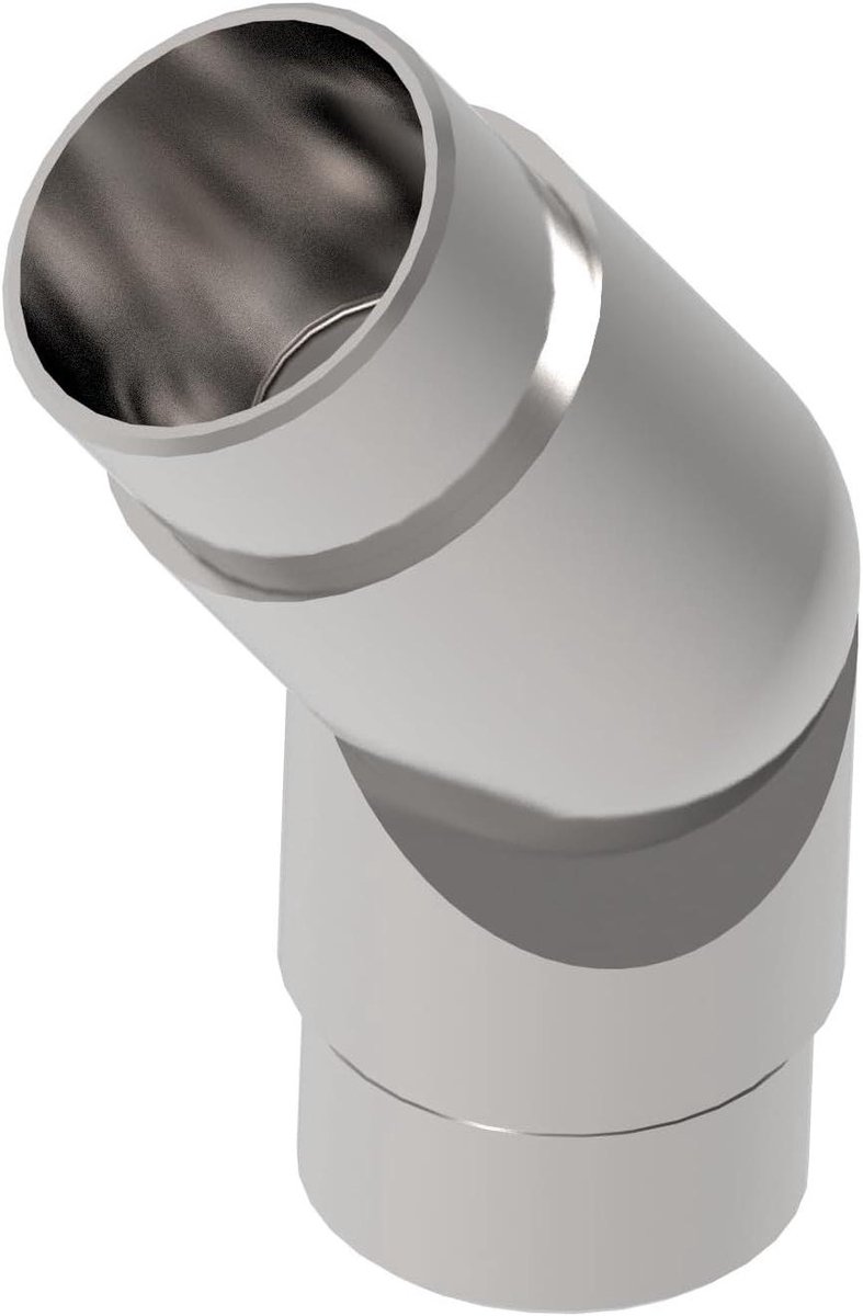 Roestvrij stalen scharnier - Verstelbare connector - Leuning monteren - 90 graden instelbaar - Ø 424 mm - Geslepen
