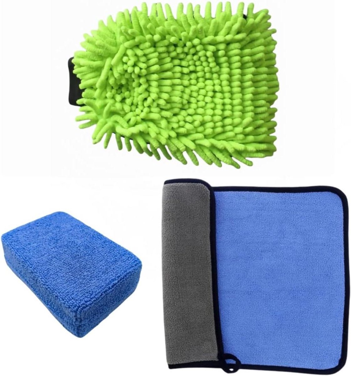 Autowasdoek Set - Microvezeldoeken Applicator - Auto Reinigen - Hoge Dichtheid Microvezel - 40 x 30 cm - Blauw