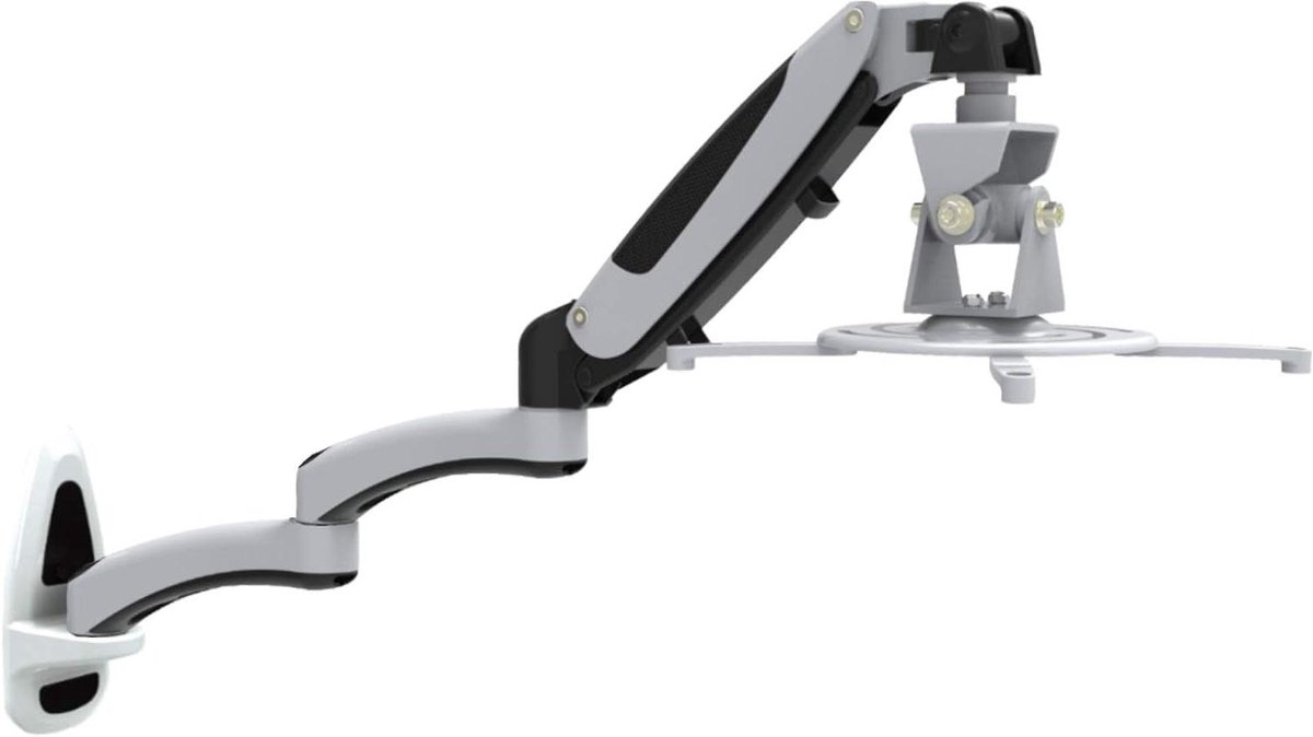 Universele Wandhouder - Beamerhouder Projectorhouder - Beamer Ophangen - Gasveerarm Kantelbaar - Tot 6 kg - Wit
