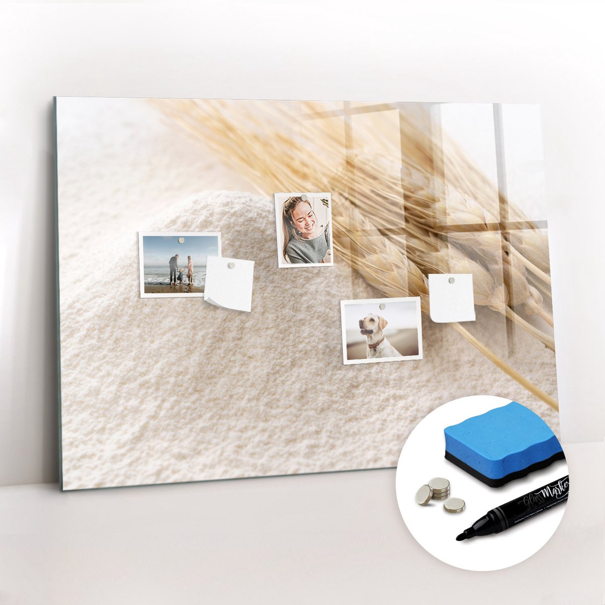 Tulup Whitebord - Meel - 100 x 70 cm - Wit Magneetbord Muur - Gratis 5 Sterke Magneten + Whiteboard Marker & Wisser - Moderne Wanddecoratie - Magnetisch Bord - Organiseer Je Bureau