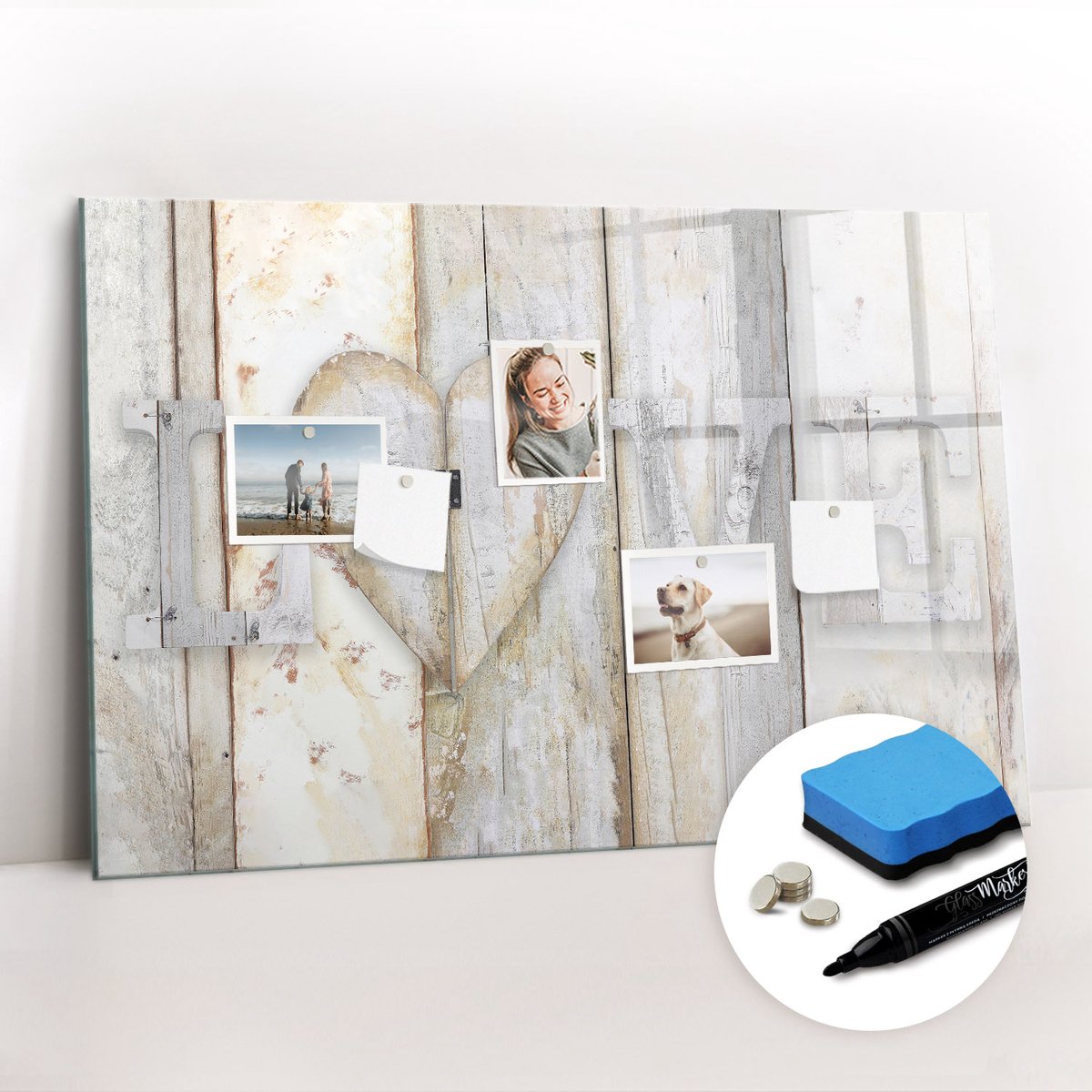 Tulup Whitebord - Neon liefdesbord - 90 x 60 cm - Grijs Magnetisch Bord Kind - Gratis 5 Sterke Magneten + Whiteboard Marker & Wisser - Interieur Accessoires Kantoor - Magnetisch Memobord - Productiviteit Tools