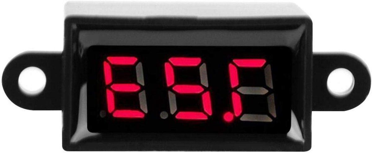 Digitale Voltmeter Ammeter - Spanningstester Stroommeter - Voertuig Accu Controleren - Twee-Draad Aansluiting - 0.28 Inch Display - Rood