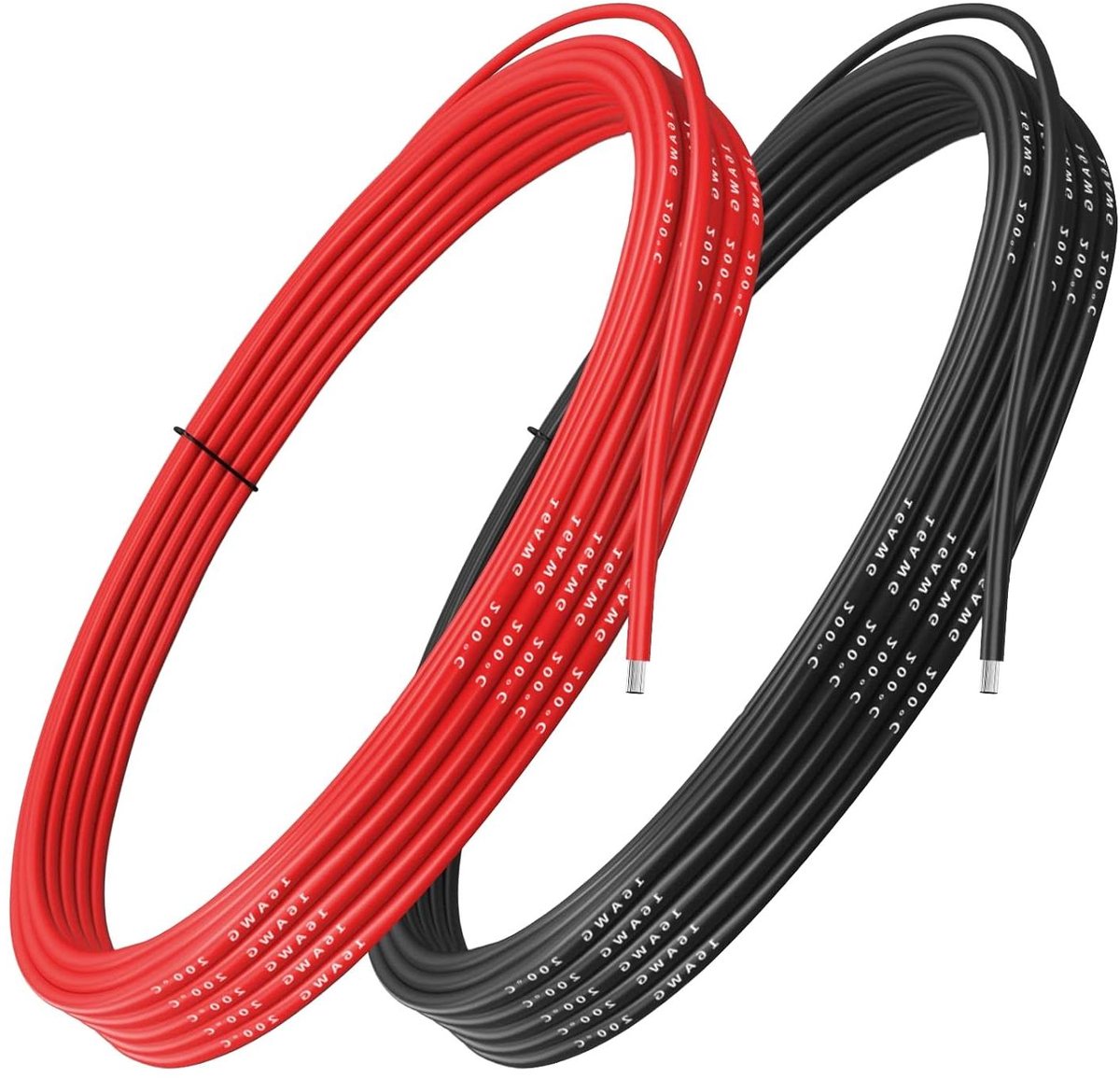 Silicium Draad - Flexibele Koperkabel - Elektronica Reparatie - Lage Impedantie - 2x 25 m - Zwart Rood