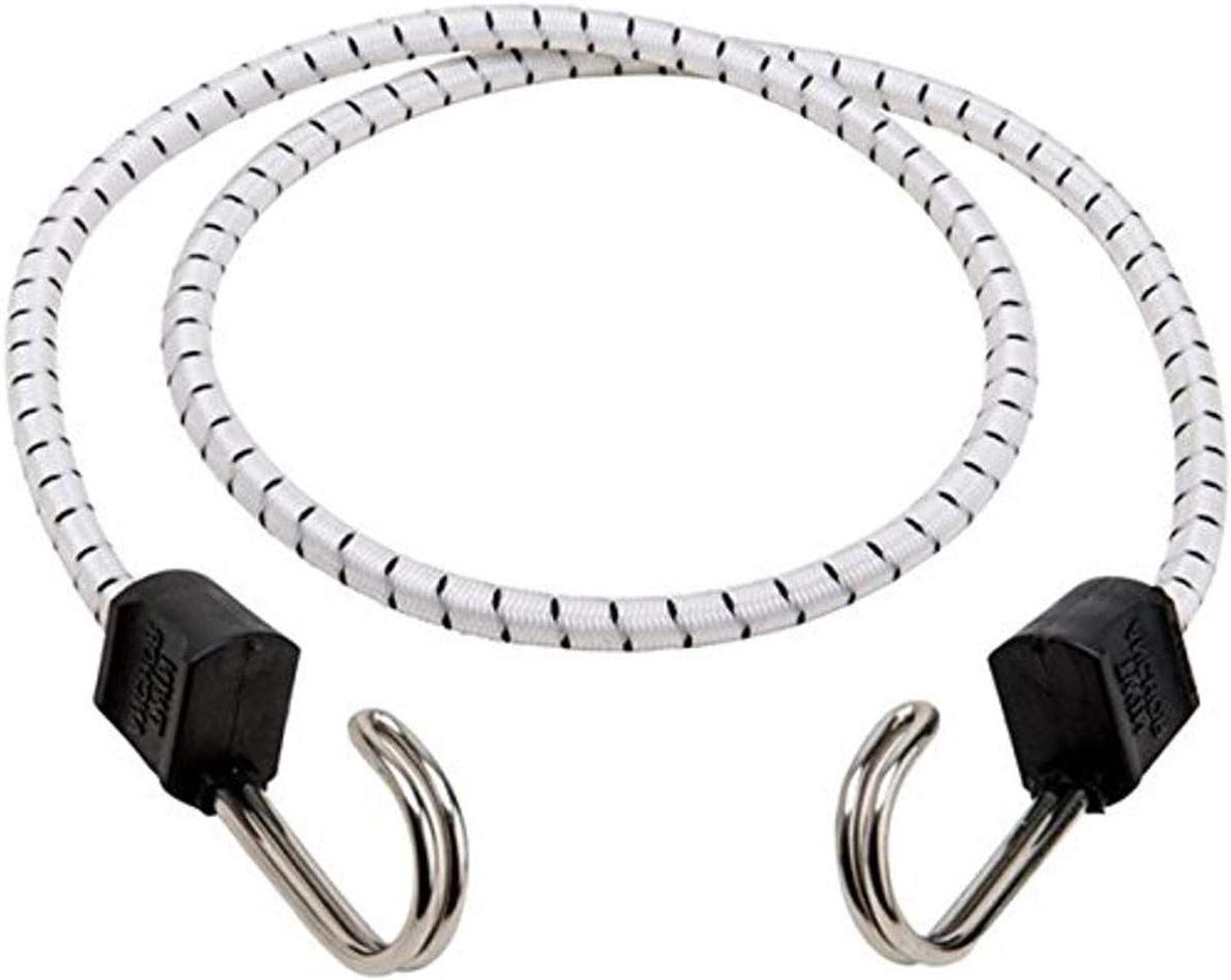 Bungee Koord - Elastisch Koord - Zaken Bevestigen - Roestvrijstalen Haken - 40 inch - Zilver