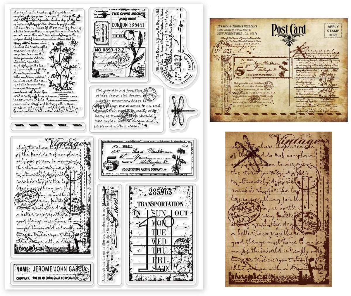 Clear Stempels voor DIY Scrapbooking Decor Vintage Groeten Geschenken Groeten Stempel Factuur Transparante Siliconen Stempels Voor Het Maken Van Kaarten Foto Album Decor