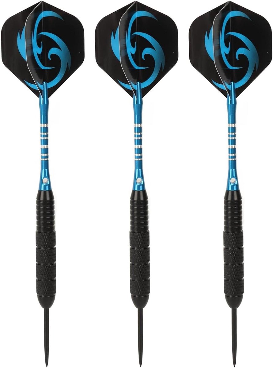 Steel Tip Darts - Dartpijlen Set - Thuis Spelen - Antislip Grip - 24 gram - Blauw