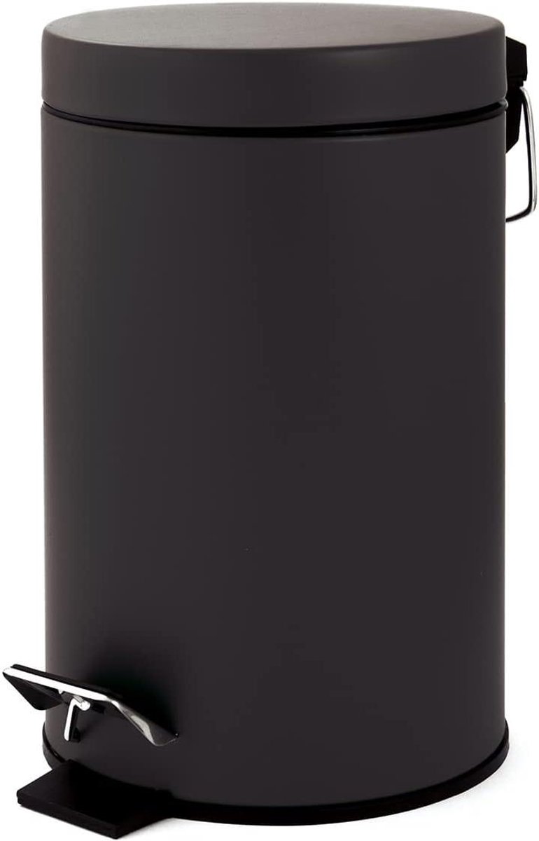 Pedaalemmer 3L - Afvalemmer Prullenbak - Afval Scheiden - Mechanische Pedaalopening - 225 x 17 x 26 cm - Zwart