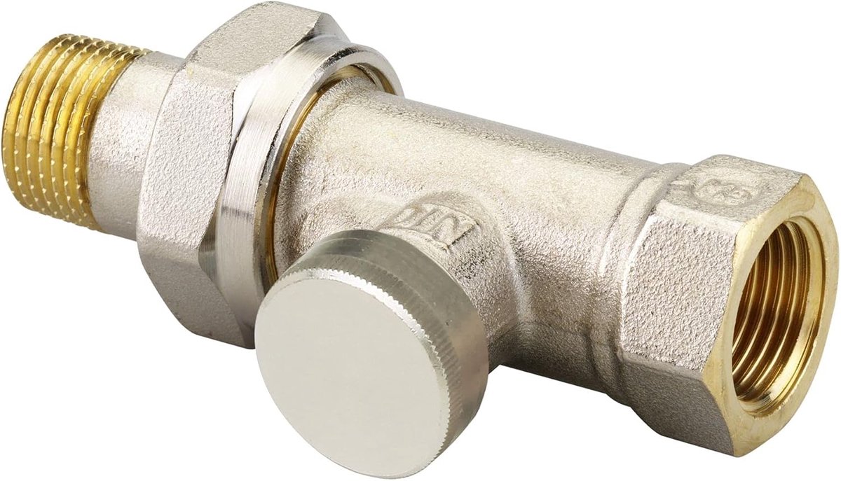 Verwarming Afsluiter - Radiator Kraan - Centrale Verwarming - Lekvrije Aansluiting - 3/8 Inch - Zilver