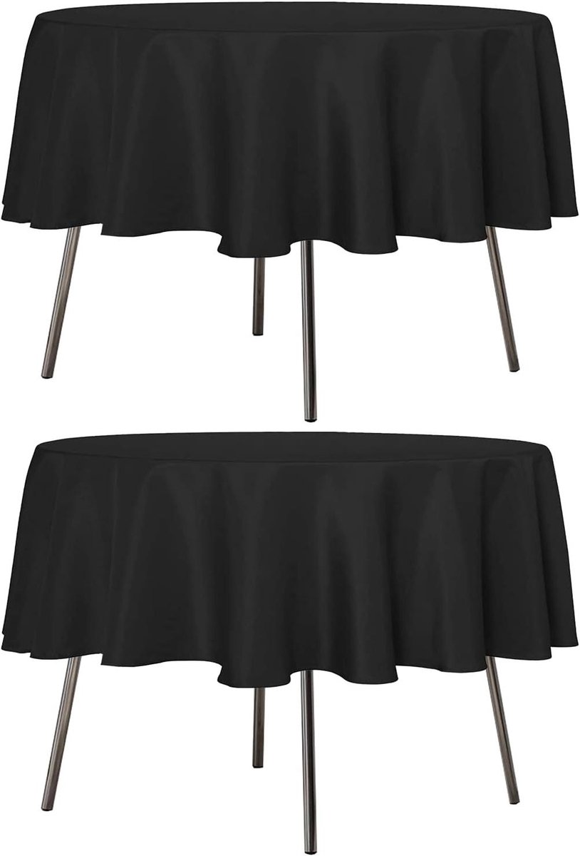 Ronde Tafelhoes - Beschermhoes Tafel - Tafel Beschermen - Vlek- en Kreukbestendig - 182 cm - Zwart