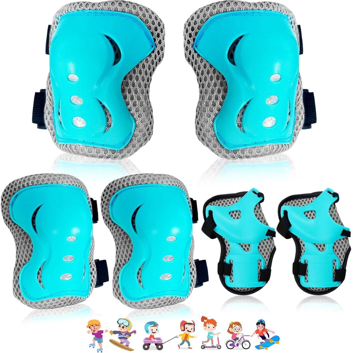 Kinder Beschermingsset - Kniebeschermers Set - Buitensporten - 6-delig - 3-12 jaar - Niet gespecificeerd