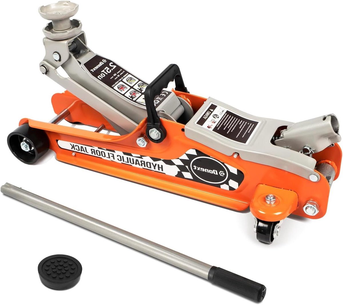 Lage Profiel Vloerkrik - Autokrik Hydraulisch - Voertuigen Hefen - Zwaar Werk Staal - 36 cm Bereik - Zwart