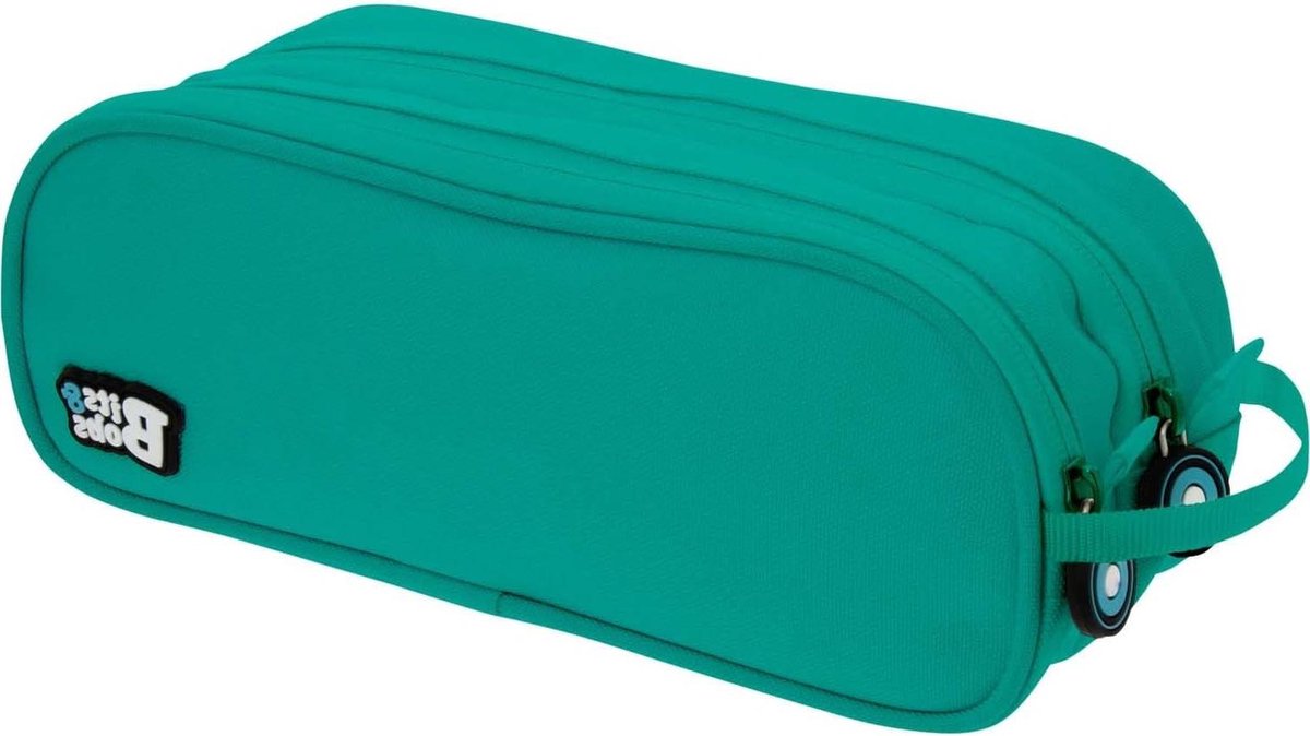 Etui met Twee Vakken - Pennendoos - Schoolspullen Organiseren - Verstevigde Constructie - 24.5 x 9.5 cm - Turquoise