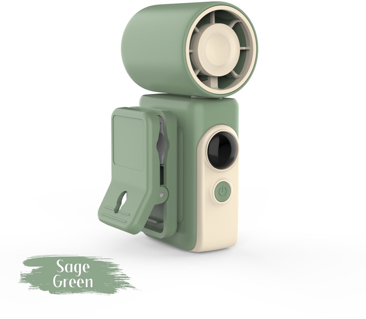 Draagbare clipventilator - Oplaadbare miniventilator - LED-display - 360° draaibare afneembare clip - Kinderwagenventilator - Reisaccessoire - Unisex zomercadeau - Groen