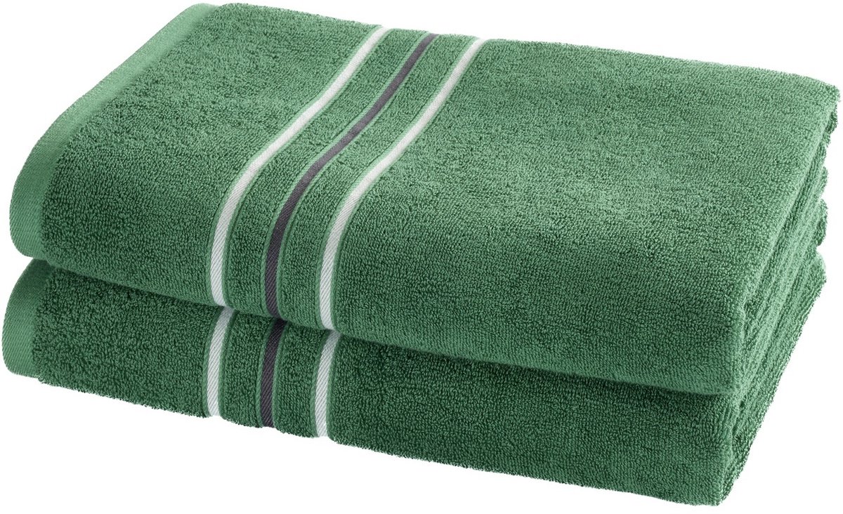 Moodit Douchelaken Empress Emerald Green - set 2 st. - 70 x 140 cm - 100% Katoen