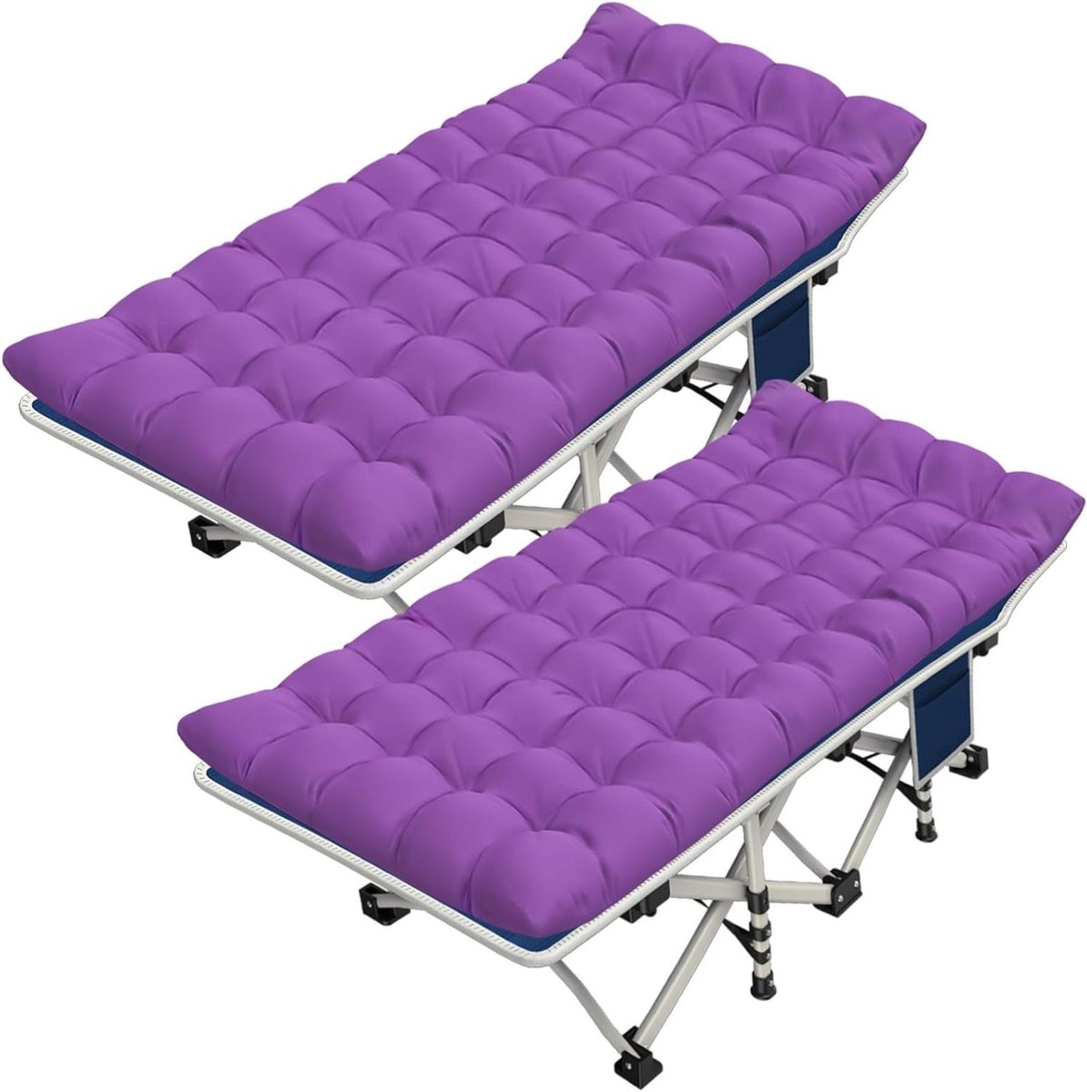 Campingbedje 2 Personen - Opklapbed Logeerbed - Comfortabel Slapen - Geen Gereedschap Nodig - 190 cm Lengte - Grijs
