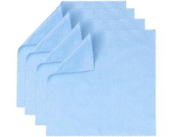 Poetsdoeken Muziekinstrumenten - Reinigingsdoekjes Set - Instrumenten Onderhoud - Zacht Microvezel Materiaal - 4 Stuks 16x16cm - Blauw
