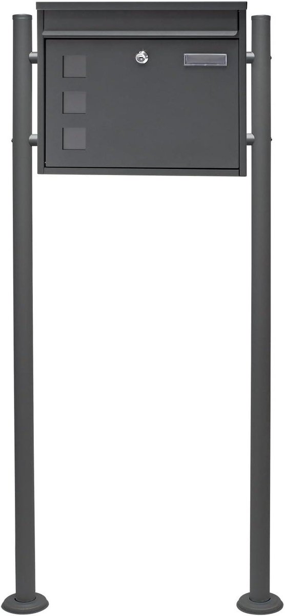 Brievenbus Set - Postbak - Post Ontvangen - Tijdloos Design - 120 cm Hoog - Antraciet