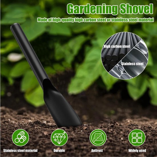 Tuinschep met antislip handgreep van zacht rubber - voor verplanten, hakken, verplaatsen, egaliseren, graven en planten (32 cm x 5 cm) — afbeelding 3