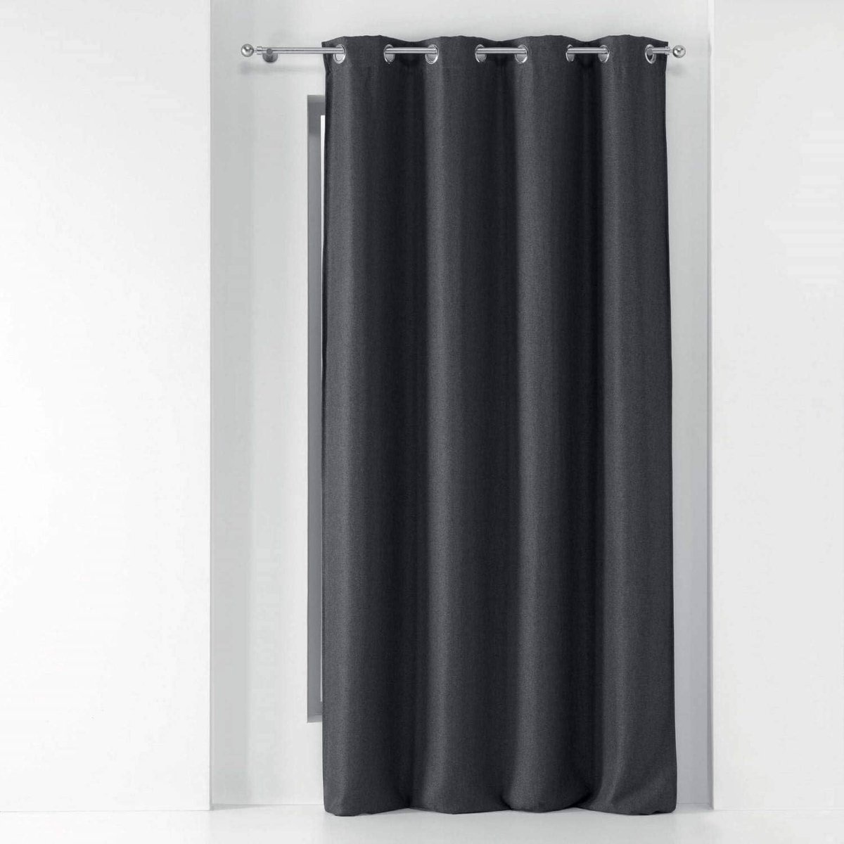 Gordijn met ogen, 135 x 240 cm, ondoorzichtig, geweven stof, antraciet