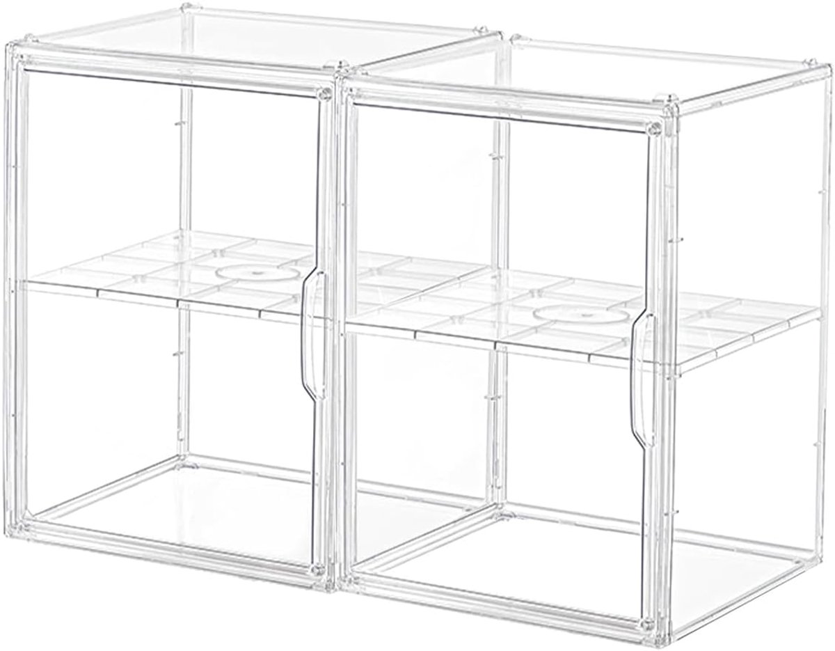 Doorzichtige Kunststof Handtassen Opbergdoos, Cosmetische Displaykasten, Schoenen Opbergdoos, Stapelbare Opbergbakken met Deksel, Kunststof Bureau Organisator voor Kledingkast Badkamer