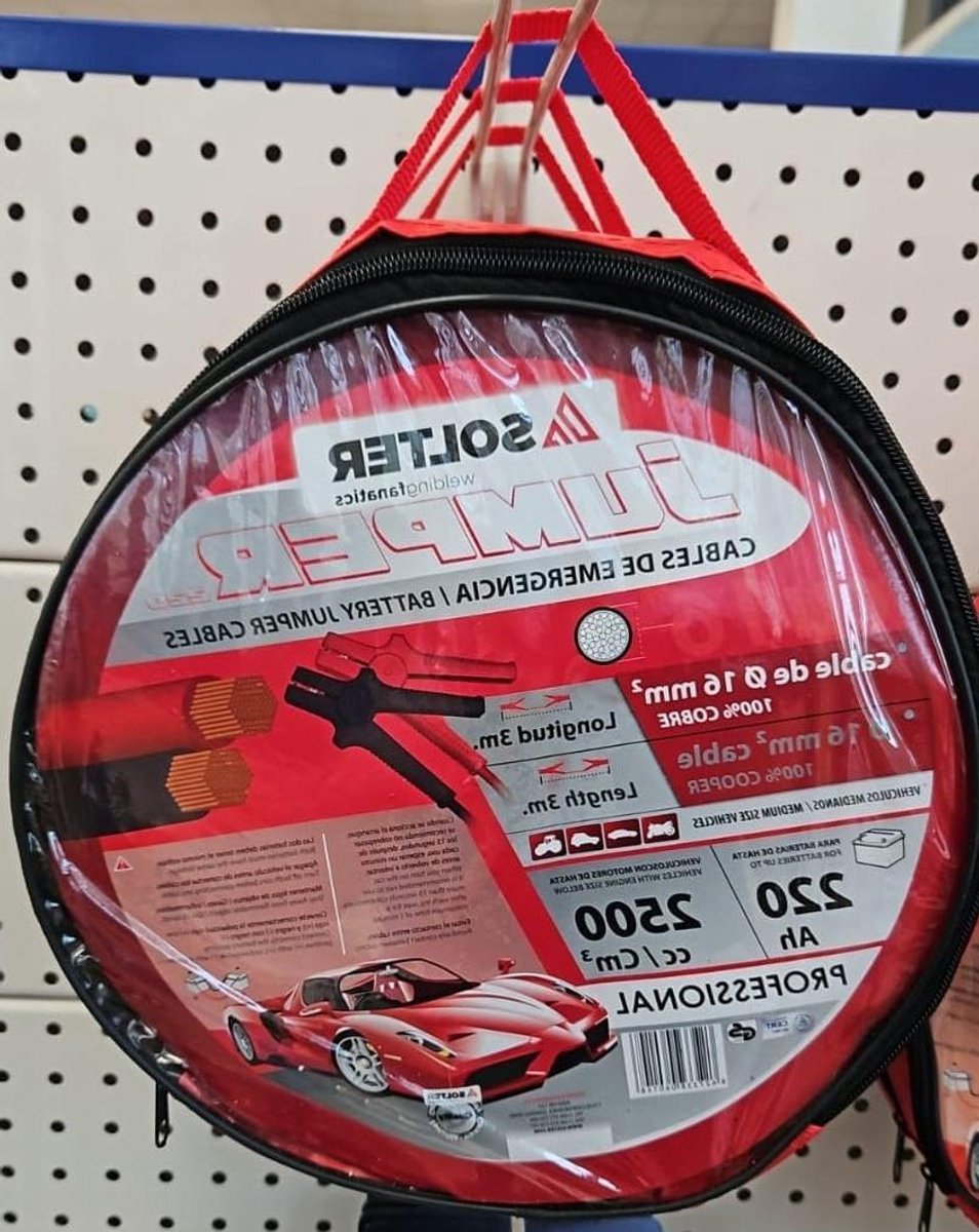 Startkabels - Boosterkabels - Auto Starten - 16 mm dik - 3 meter - Rood