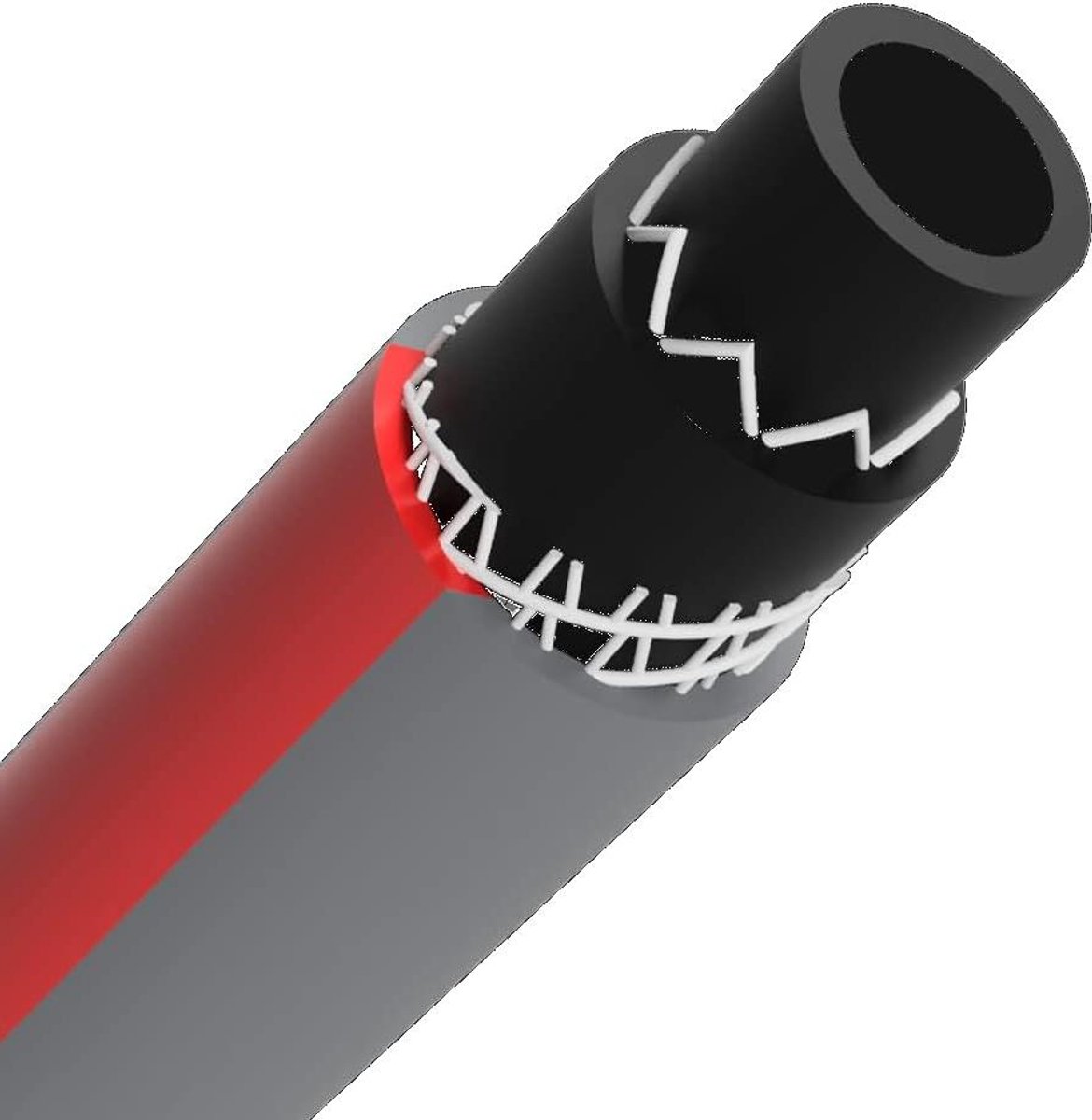 Professional Plus Waterslang - Flexibele Tuinslang - Buiten Water Geven - No Twist Systeem - 15 Meter - Grijs/Rood
