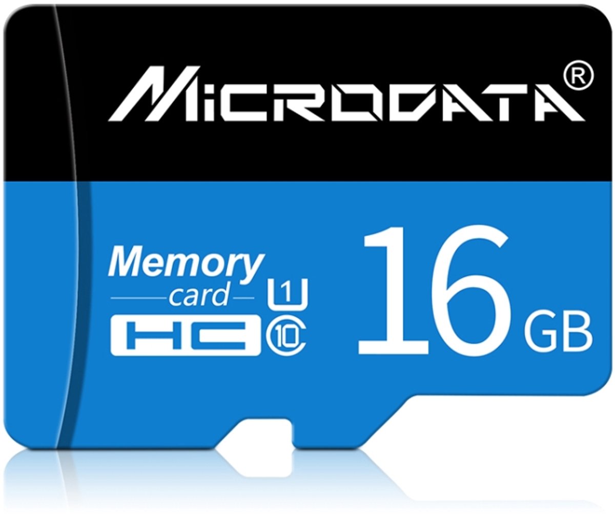 MICRODATA 16GB U1 blauwe en zwarte TF (Micro SD) geheugenkaart