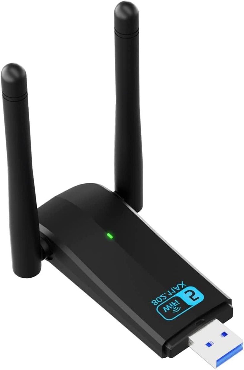 Wifi Antenne - Wifi Adapter - Internet Verbinding - Dual Band 5dBi - 1300 Mbps - Zwart