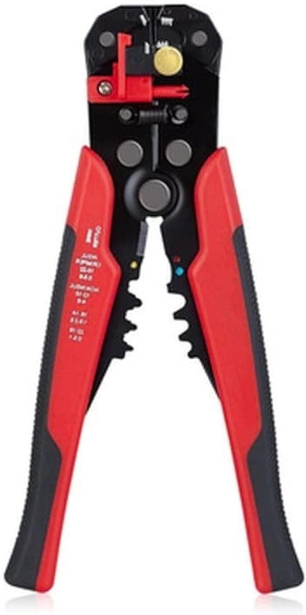 Automatische Draadstripper - Krimptang Snijder - Elektrische Bedrading - Zelfinstellend Mechanisme - 10-24 AWG - Rood