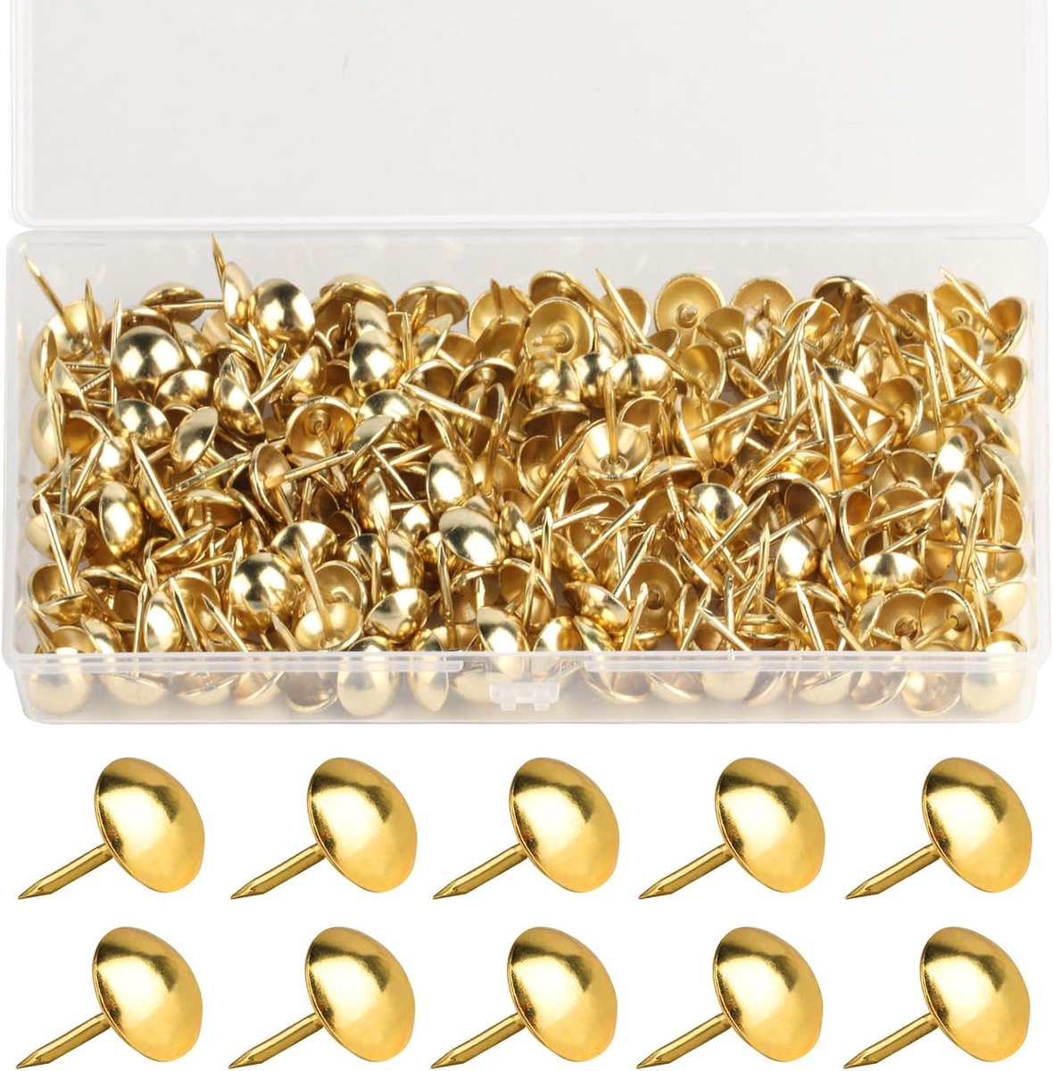 Nagels, polsterpennen, meubelnagels vintage voor stoelen, meubels, bed, decornagel - 11x17 mm (goud)