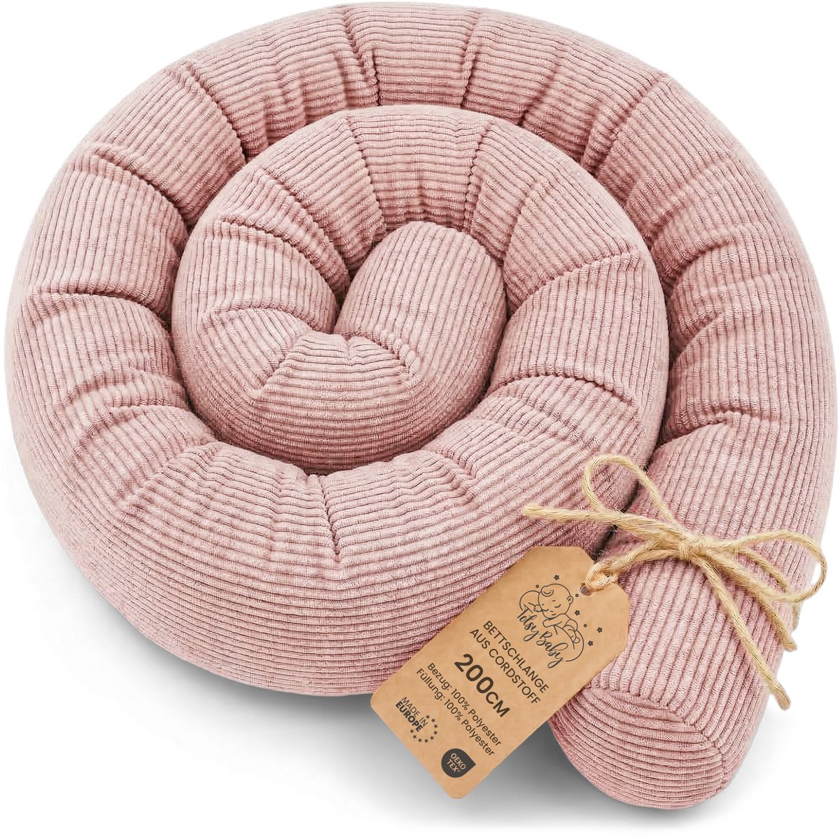 Zijslaper kussen Lichaamskussen 200 cm - Lang kussen bed rol slaapkussen nek rol Decoratie voor kinderkamer Oeko-Tex Roze Corduroy