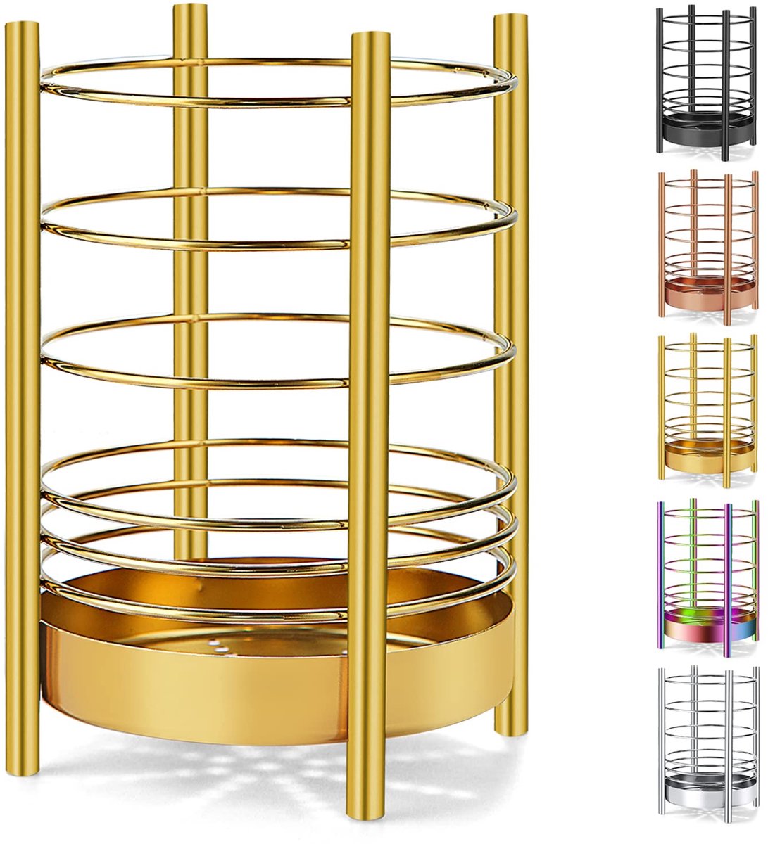 Keukengereihouder Voor Aanrecht, Roestvrijstalen Gebruiksvoorwerpen, Gouden Titanium Gecoate Gebruiksvoorwerp Opbergcaddy-organizer, Kookgereihouder, Eenvoudige Reiniging (Gouden/7.4''x5.2'')