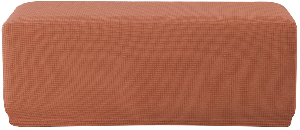 EBETA Hockerbezug, stretch voetenbankbeschermer Jacquard zitting bankhoezen, hockerovertrek, beschermer voor voetenbank, hoezen voor voetenbank (koraalrood)