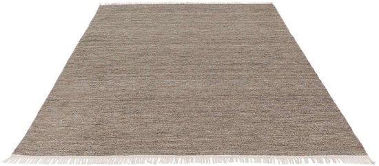 RugVista Melange, Vloerkleed, 140 x 200 cm, Rechthoekig, Laagpolig, Woonkamer, Eetkamer, Slaapkamer, Alleen chemisch reinigen, Care & Fair gecertificeerd, Bruin — afbeelding 5