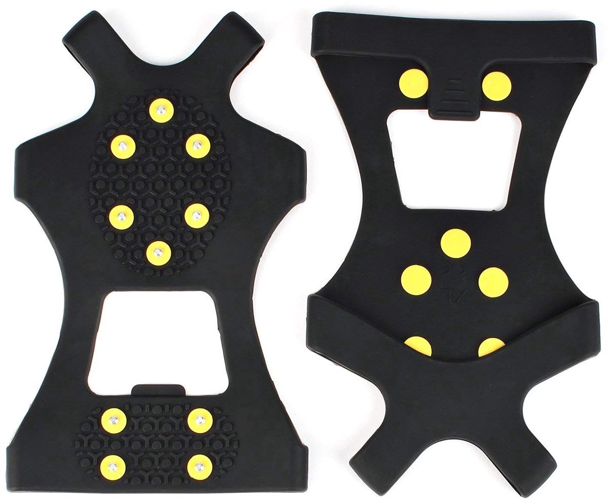 Casalora Antislip Sneeuwzolen met Sneeuwkettingen Veilig lopen op Sneeuw en IJs Schoenmaat 36-40 Met 10 Spikes voor extra grip Zwart