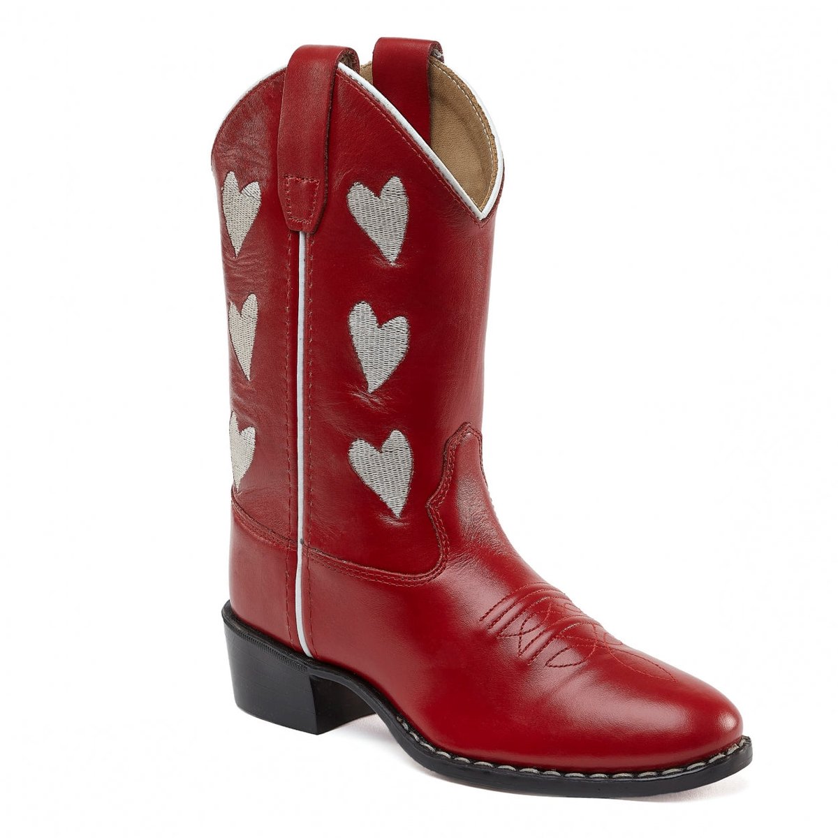 Bootstock Hearts Red Cowboylaarzen - Kinderen - Rood - Leer