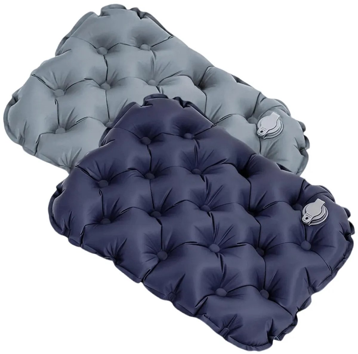 Opblaasbare zitkussens Geschikt voor buiten (2 stuks), lichtgewicht, compact, comfortabel, warm en opvouwbaar, Geschikt voor kamperen, reizen, sportevenementen, stranden en picknicks.