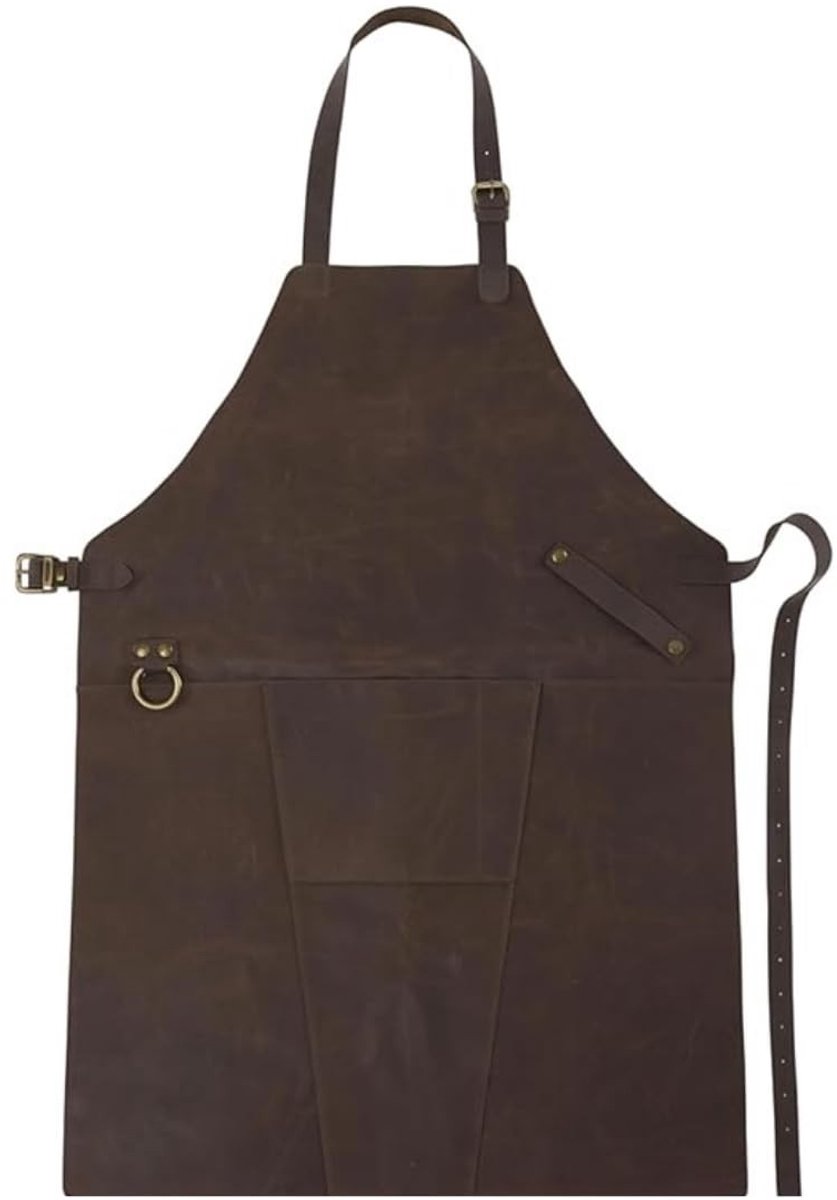 Solidchoice - Premium Leren Schort voor Keuken, Grill en BBQ met Riembanden